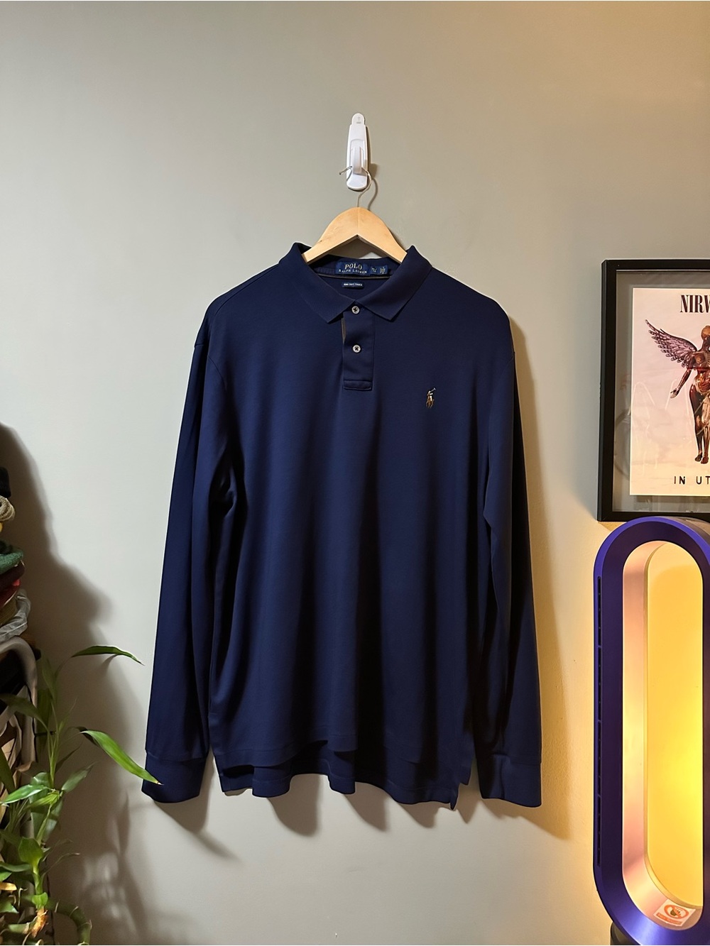 Polo by Ralph Lauren Men's Long Sleeve Polo - Navy with Gold Pony